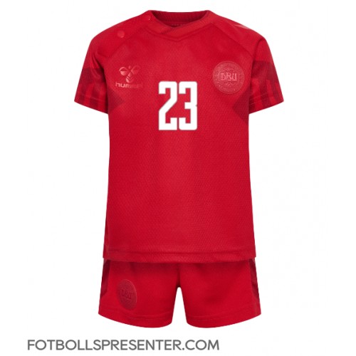 Danmark Pierre-Emile Hojbjerg #23 Hemmatröja Barn VM 2022 Kortärmad (+ korta byxor)